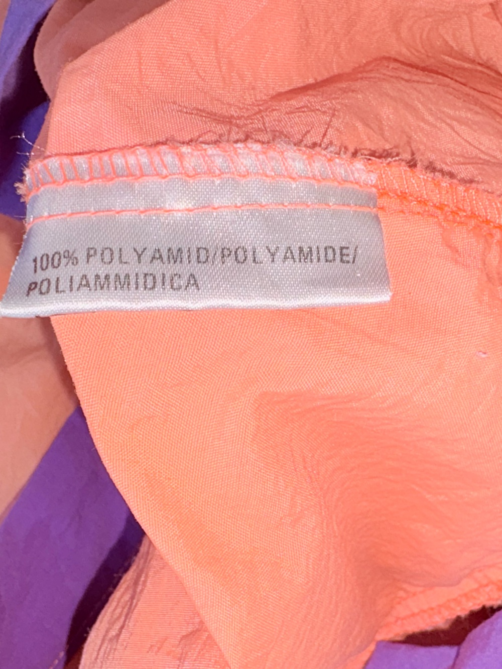 Vintage 80s / 90s Flashlights Neon Peach & Purple Half-Zip Windbreaker - Picture 6 of 6